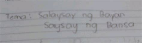 salaysay ng bayan saysay ng bansa tagalog .